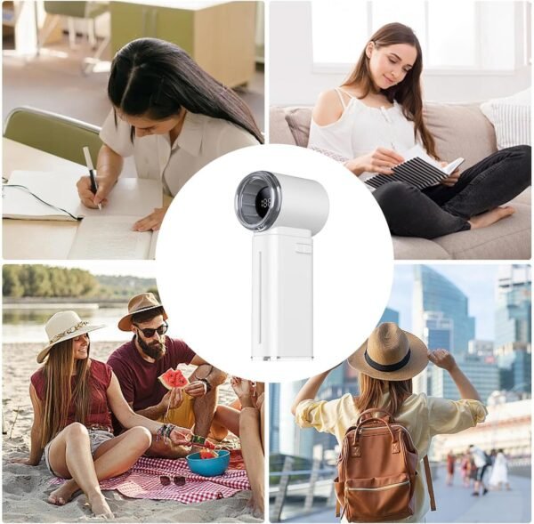 Ventio per ventole turbo portatile ricaricabile e portatile portatile | Turbo portatile regolabile Turbo ventilatore personale ricaricabile,Strumento di raffreddamento personale con display digitale p - Image 4