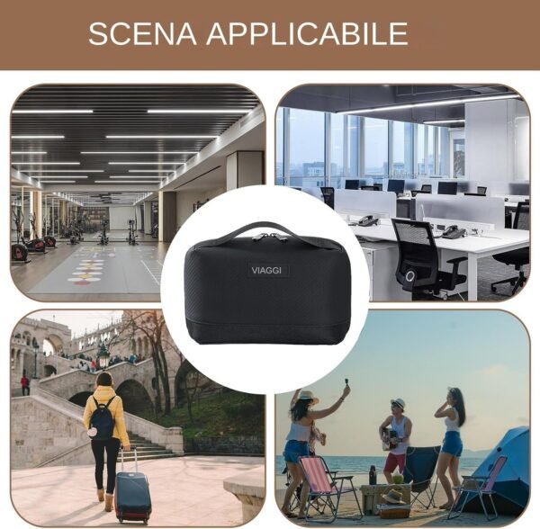 Organizzatori di cavi da viaggio, Organizzatori di gadget USB digitali, Borse portatili per cavi da viaggio, Scatola portaoggetti per caricabatterie, Organizzatore tecnologico antiurto per viaggi, Uom - Image 5