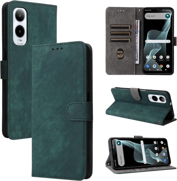 BELLA BEAR Cover Cricket Icon 6, (Tecnologia di Blocco RFID) Custodia per Cricket Icon 6, Custodia Cricket Icon 6 con (Supporto Scheda) (Funzione Kickstand)-Verde