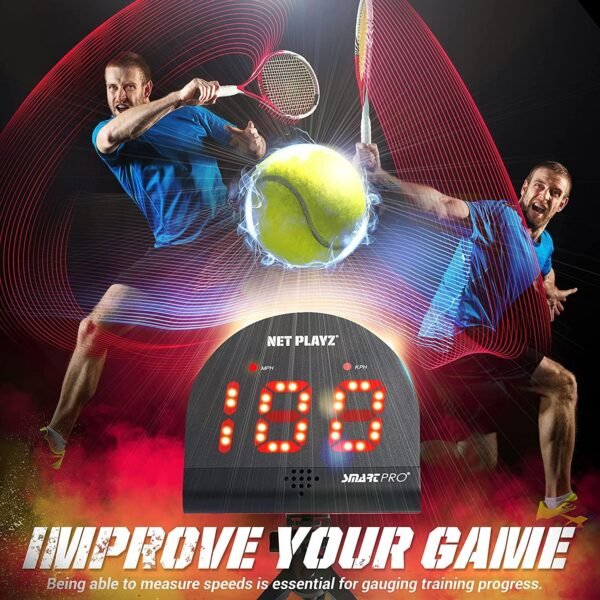 Attrezzatura e attrezzatura da allenamento da tennis, sensori di velocità per pistole radar (mani libere), per misurare la velocità della racchetta e della palla, gadget ad alta tecnologia per - Image 5