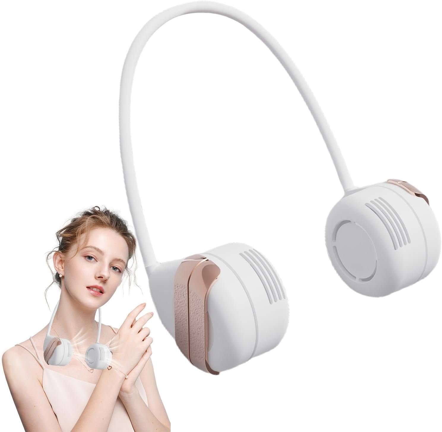 Collo di aria condizionata, ventola del collo senza lame | Ventola di condizionamento dell'aria a collo portatile, ventola personale a 3 velocità, ventola di raffreddamento piccolo sopra il