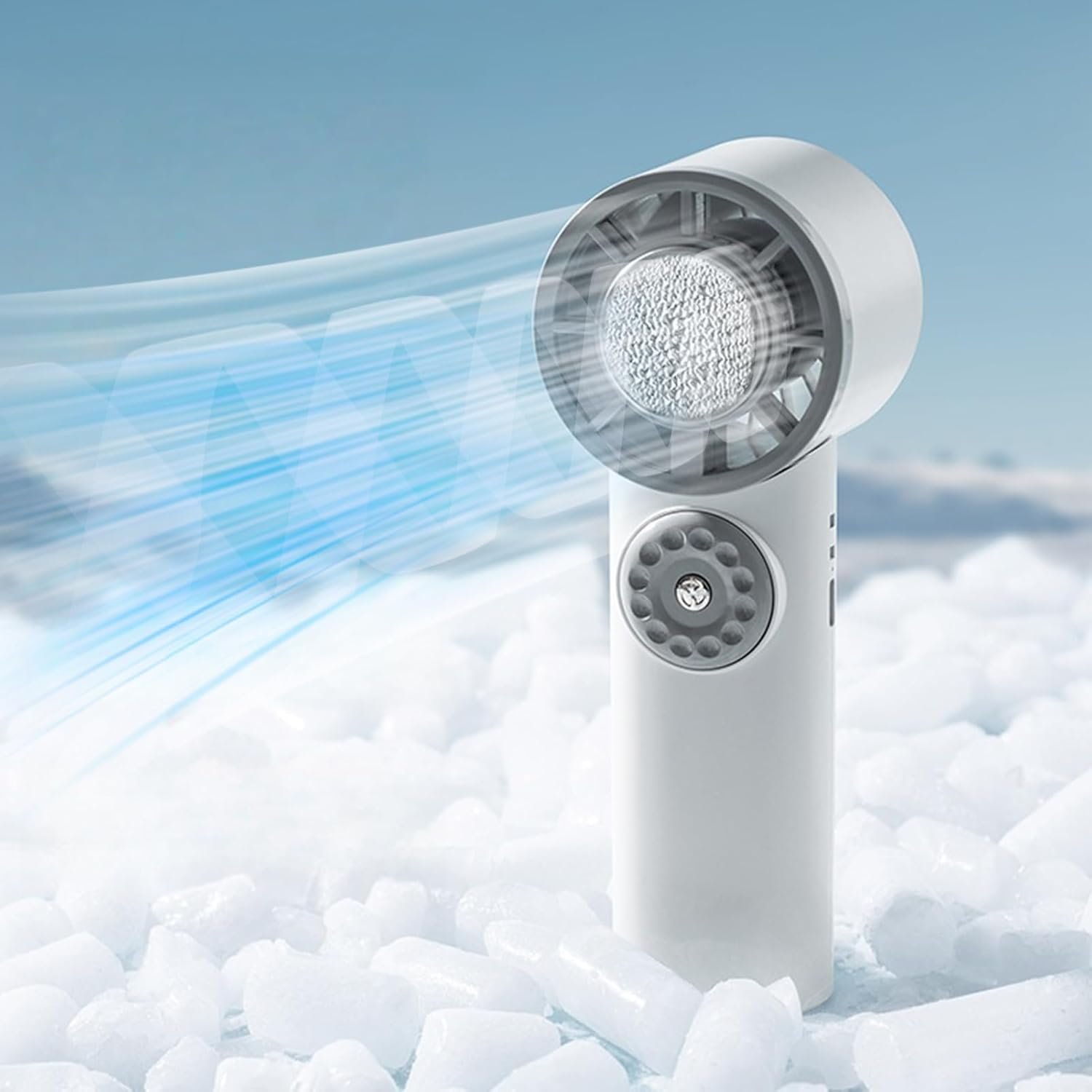 Kasmole Ventilatore Rinfrescante Con Ghiaccio | Ventilatore Personale Ricaricabile USB,Dispositivo Di Raffreddamento Silenzioso Ricaricabile USB per Casa Campeggio Interni Lavori Viaggio Spiaggia - Image 7