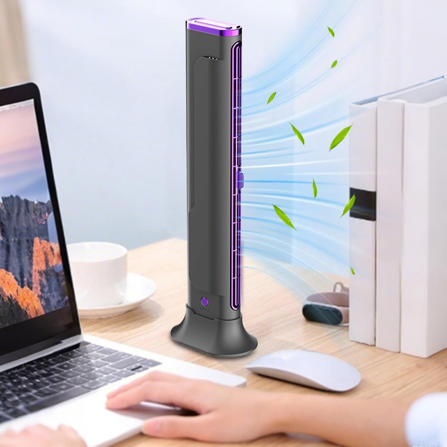 Ventilatore per aria condizionata – Ventilatore d'aria personale | Raffreddatore portatile AC | Ricaricabile a 3 velocità Gadget per Scrivania Cucina Hotel Dorm Ufficio Appartamento Interno Casa - Image 3