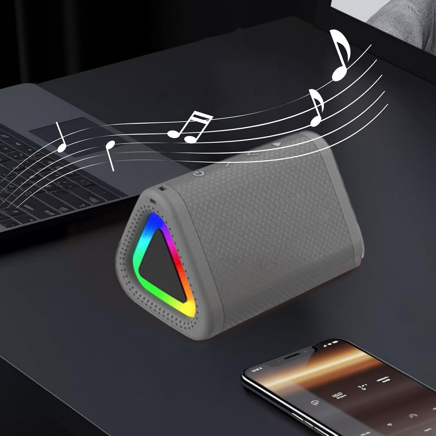 Generico Altoparlanti Wireless - Impermeabile Retro Altoparlante Senza Fili,Dispositivi Elettronici con Luminosità Regolabile e Tecnologia a Controllo Tattile per Ascolto in Bagno, Casa e Cucina - Image 3