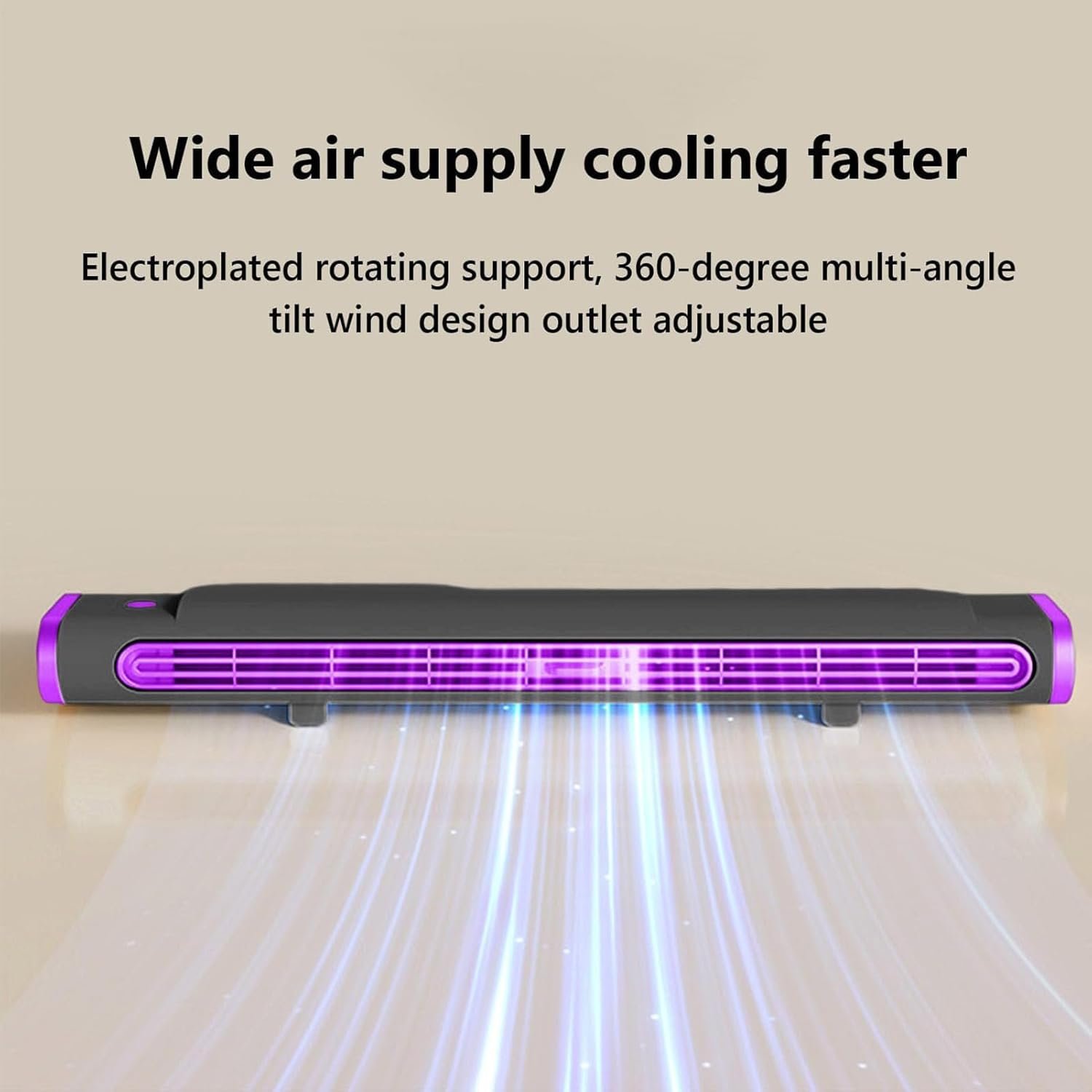 Ventilatore per aria condizionata – Ventilatore d'aria personale | Raffreddatore portatile AC | Ricaricabile a 3 velocità Gadget per Scrivania Cucina Hotel Dorm Ufficio Appartamento Interno Casa - Image 5