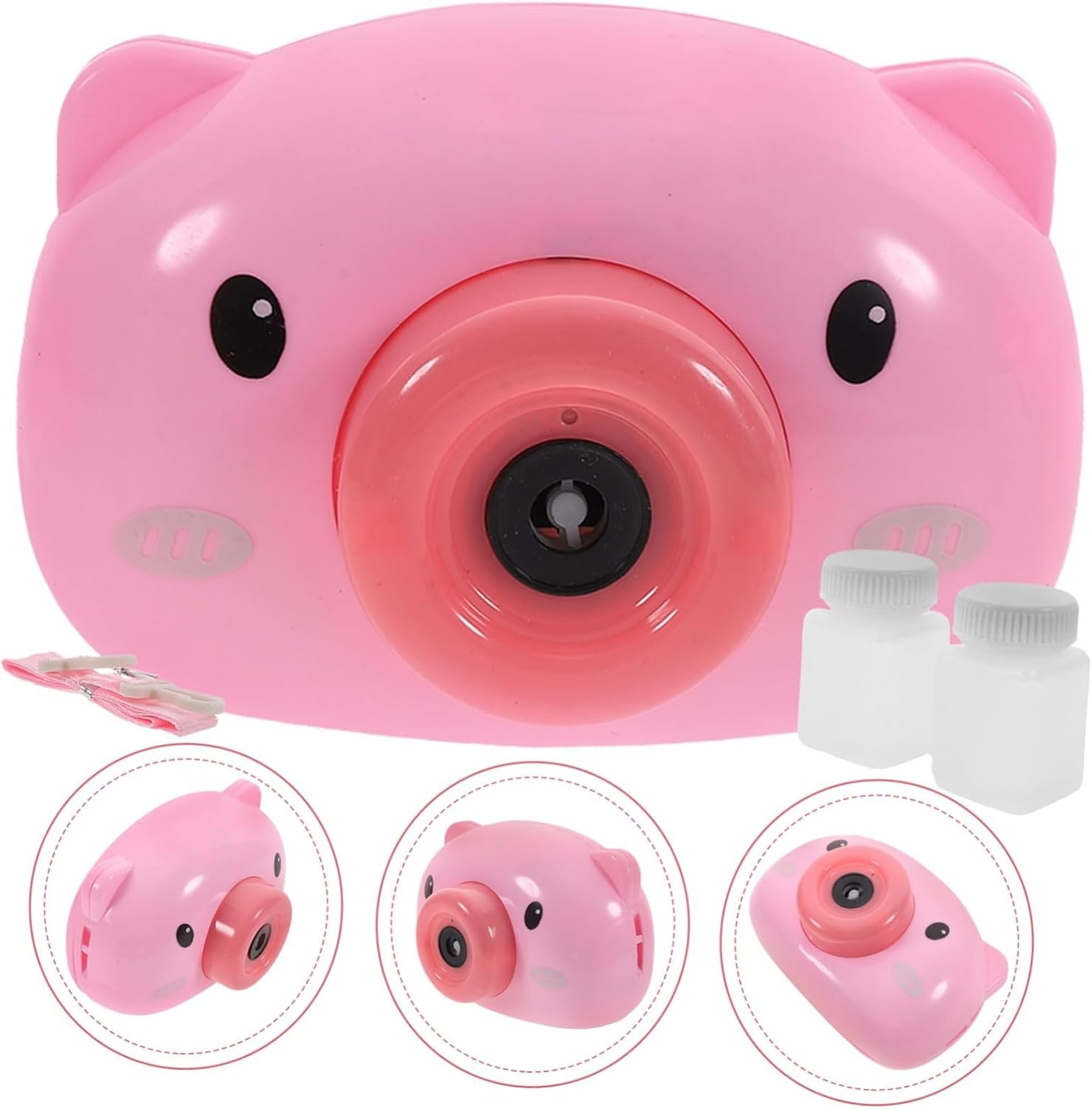 Vaguelly Set Di Macchine Per Bolle Elettriche Per Bambini Ragazze Amici Giocattolo Per Bolle Di Cartone Animato A Forma Di Maialino Per Feste - Image 6