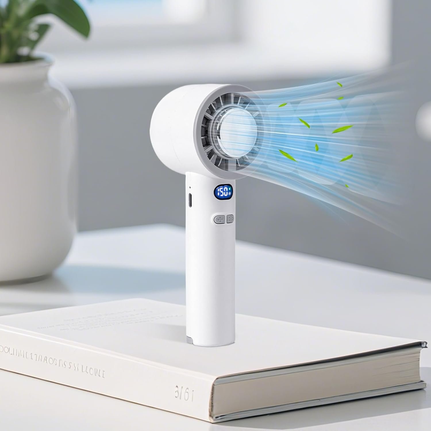 Generico Ventilatore Portatile - Ventilatore Personale per Raffreddamento Portatile | di Raffreddamento Velocità Regolabile con Display LED per Uso Esterno Spiaggia e Viaggio - Image 2