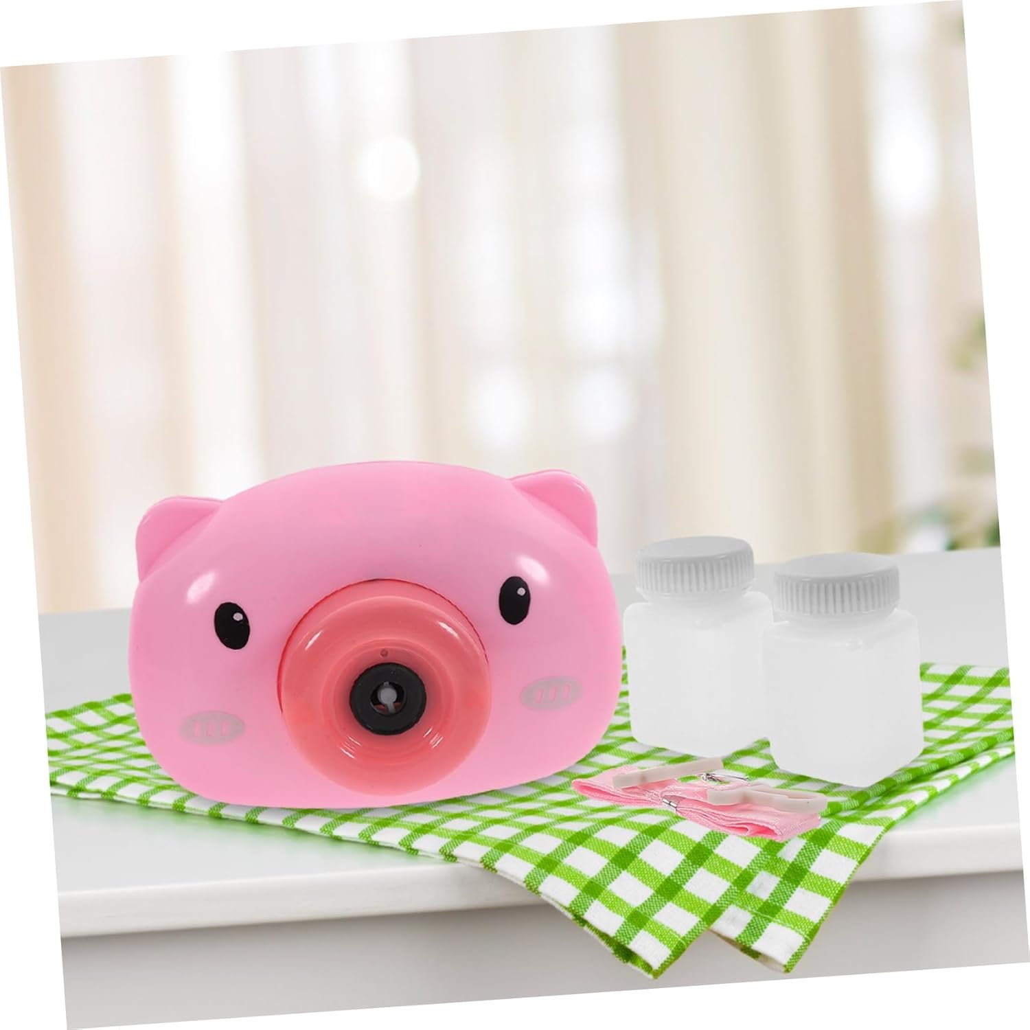 Vaguelly Set Di Macchine Per Bolle Elettriche Per Bambini Ragazze Amici Giocattolo Per Bolle Di Cartone Animato A Forma Di Maialino Per Feste - Image 9