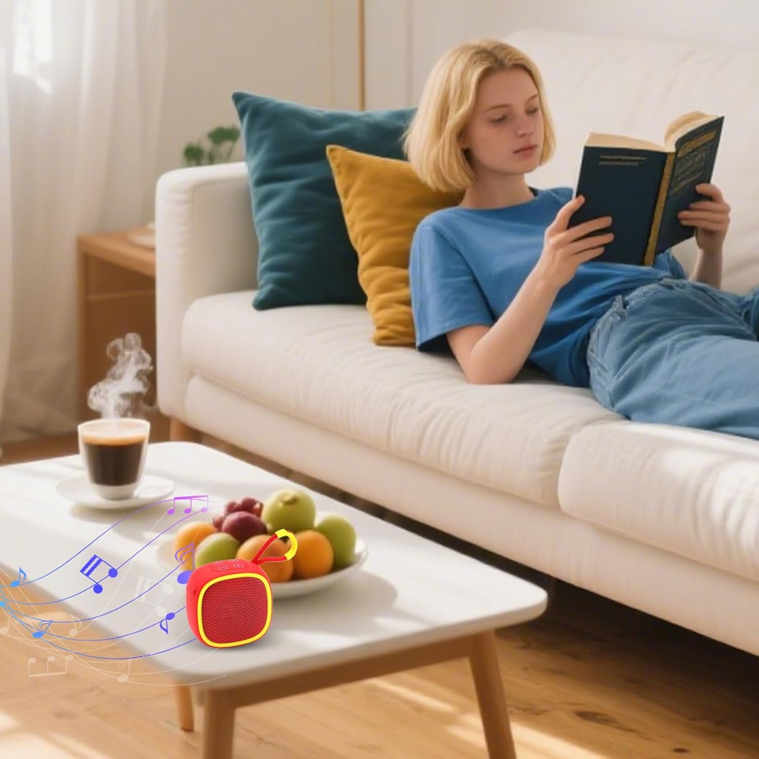 Altoparlante portatile senza fili | Gadget elettronici con suono stereo, gadget tecnologici leggeri per bagno, ascolto cucina - Image 9