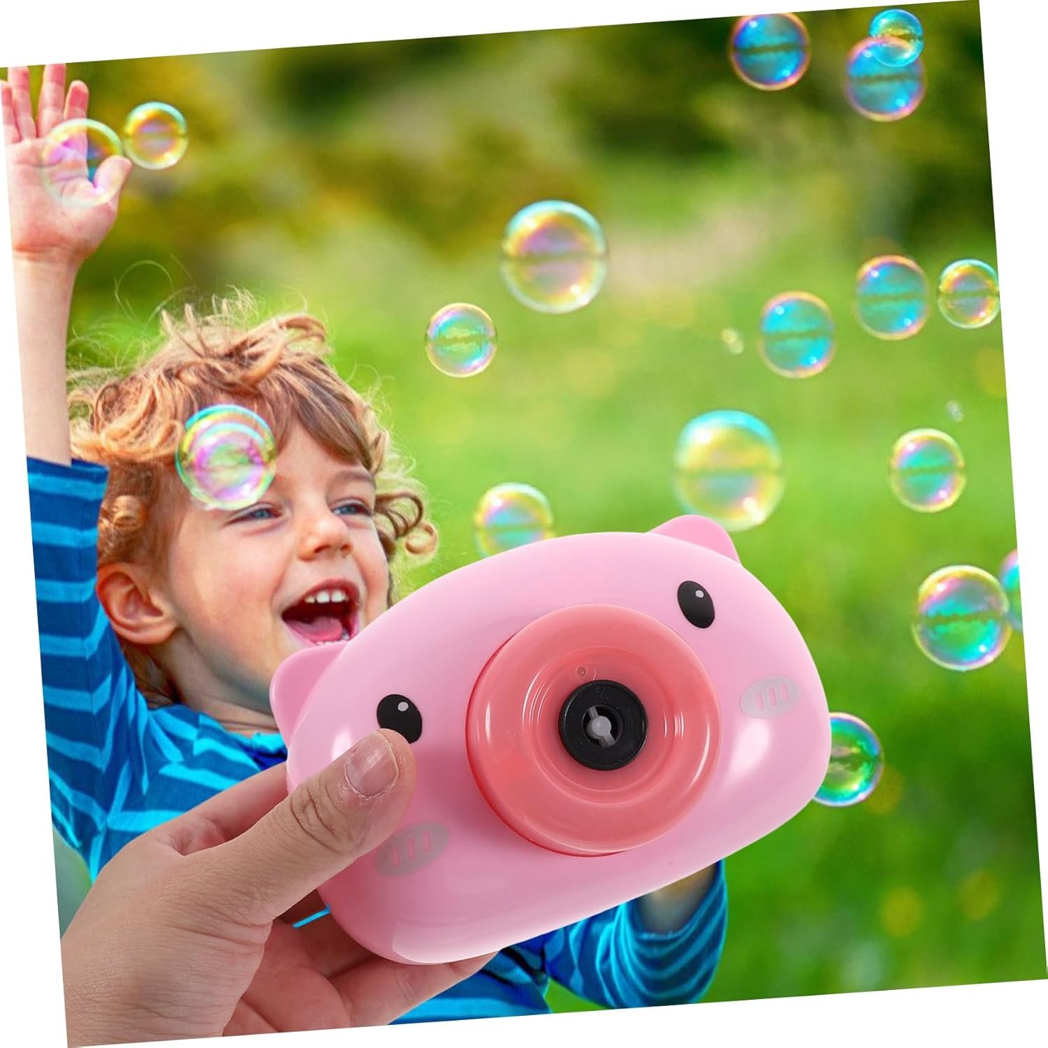 Vaguelly Set Di Macchine Per Bolle Elettriche Per Bambini Ragazze Amici Giocattolo Per Bolle Di Cartone Animato A Forma Di Maialino Per Feste - Image 5