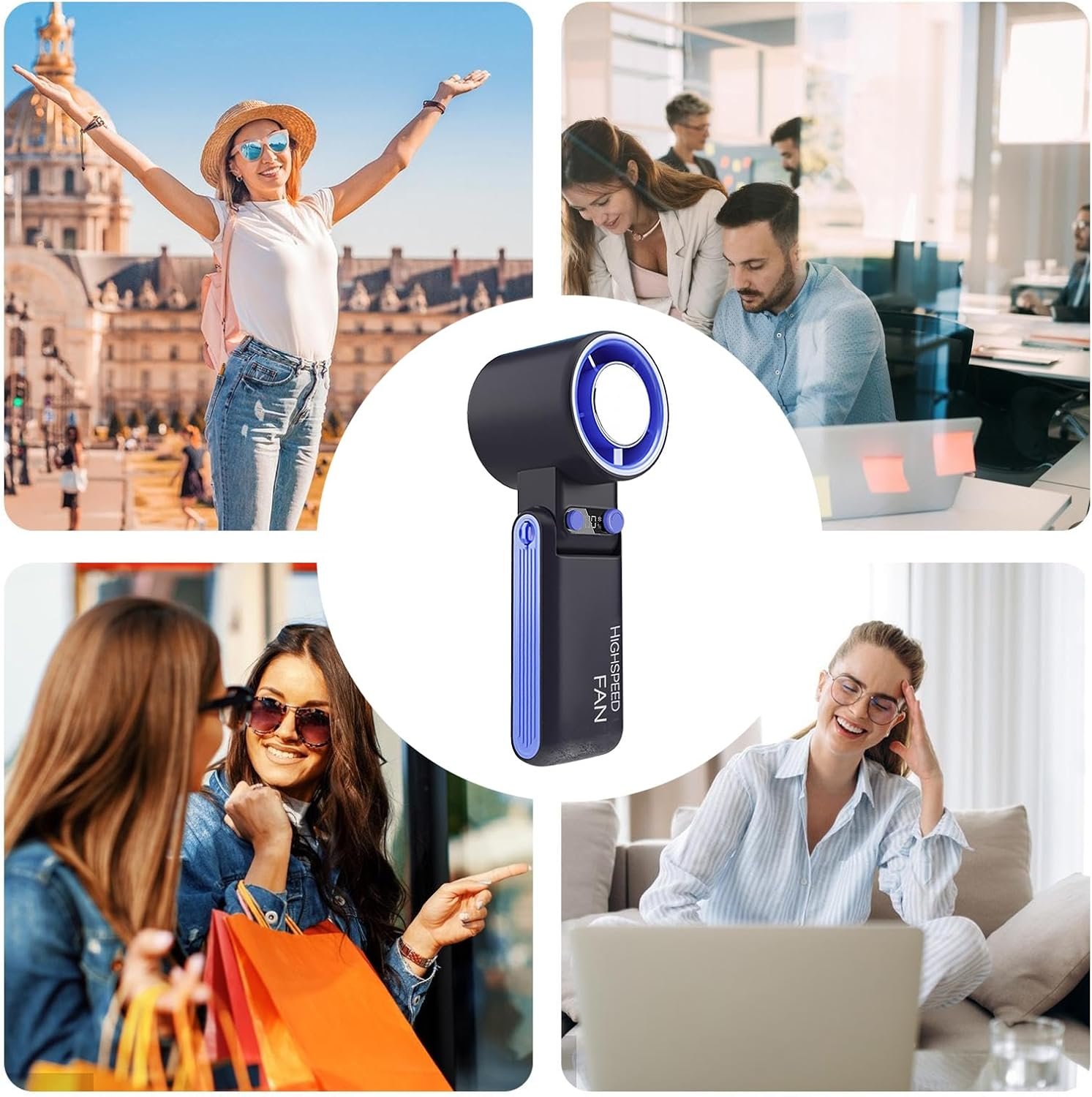 Ventilatore portatile portatile, ventilatore personale portatile a 100 velocità - 4000 mAh Gadget di raffreddamento ricaricabile Crognante per cantiere Place Home Travel Indoor Camping G - Image 5