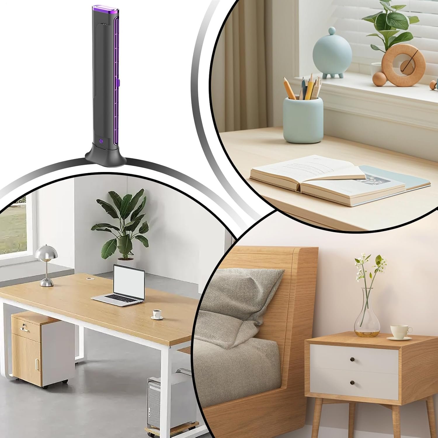 Ventilatore per aria condizionata – Ventilatore d'aria personale | Raffreddatore portatile AC | Ricaricabile a 3 velocità Gadget per Scrivania Cucina Hotel Dorm Ufficio Appartamento Interno Casa - Image 2