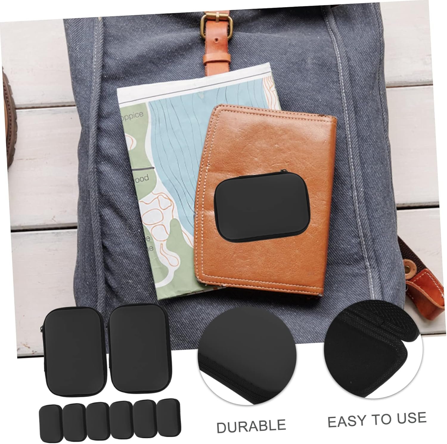 Hoement 8 Pezzi Borsa Organizer Portatile Per Cavi Elettronica Piccola Custodia Per Gadget Viaggio All'aperto - Image 5