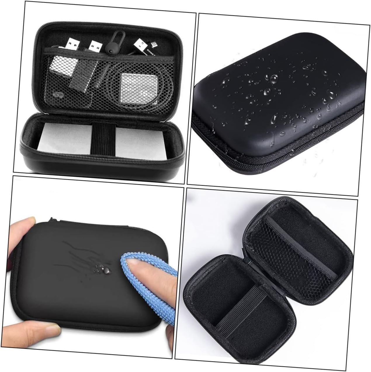 Lurrose 1Pezzi Porta Accessori Elettronici Multifunzionale Eva con Chiusura Zip Dimensioni Compatte per Casa Organizzatore per Gadget Tecnologici - Image 5