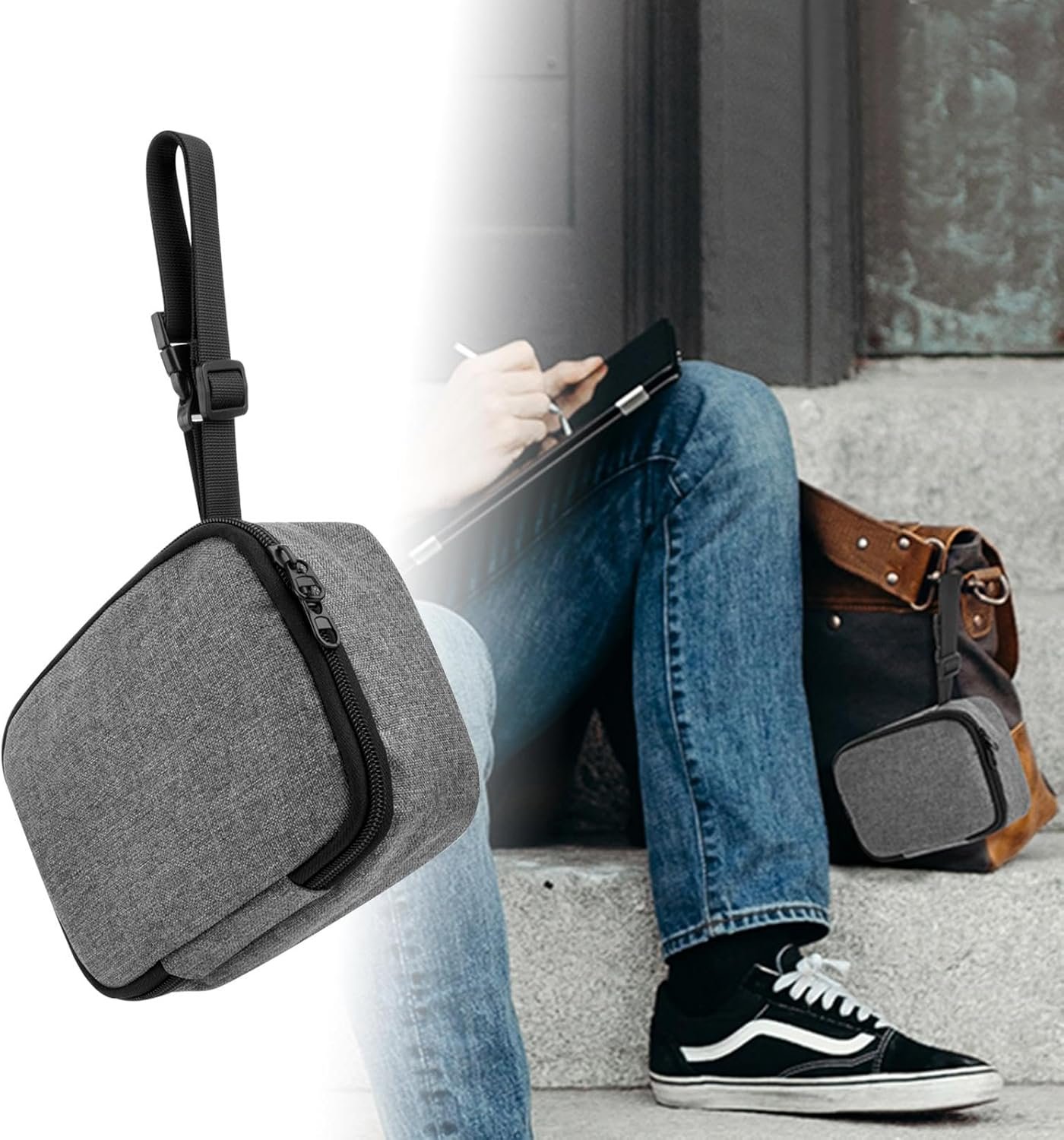 Rukjmqi Custodia da viaggio per organizer per dispositivi elettronici, Organizer per caricabatterie per dispositivi elettronici,Borsa per cavo dati da viaggio Organizzatore di gadget USB - Custodia - Image 3