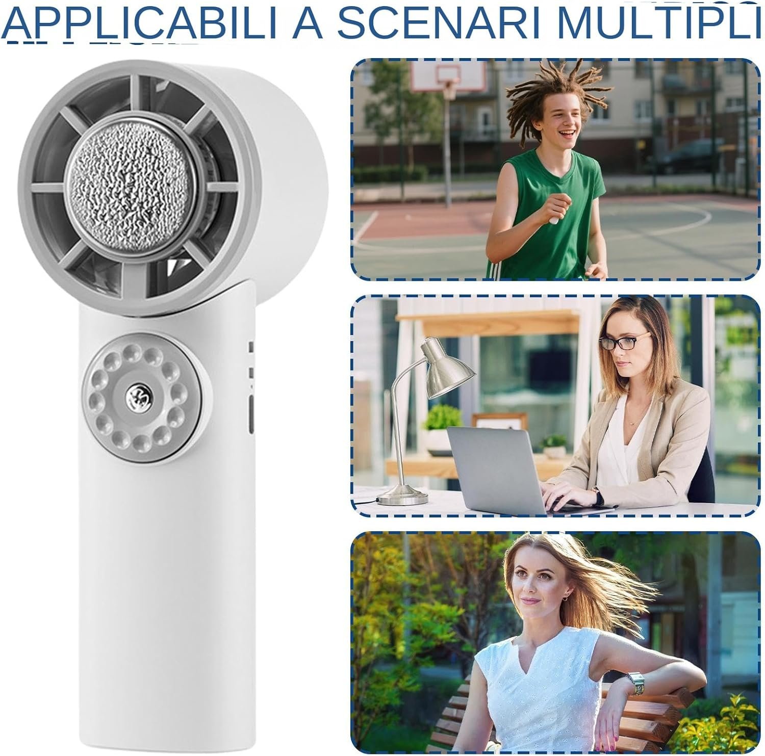 Kasmole Ventilatore Rinfrescante Con Ghiaccio | Ventilatore Personale Ricaricabile USB,Dispositivo Di Raffreddamento Silenzioso Ricaricabile USB per Casa Campeggio Interni Lavori Viaggio Spiaggia - Image 5