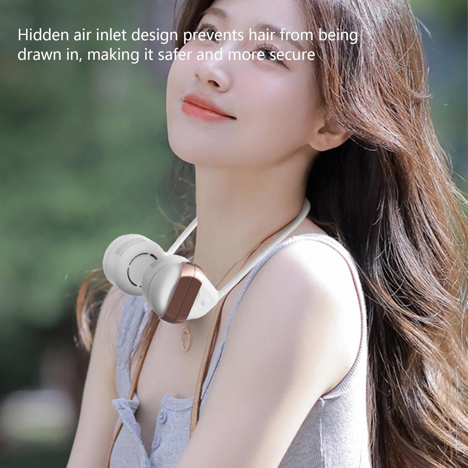 Collo di aria condizionata, ventola del collo senza lame | Ventola di condizionamento dell'aria a collo portatile, ventola personale a 3 velocità, ventola di raffreddamento piccolo sopra il - Image 7