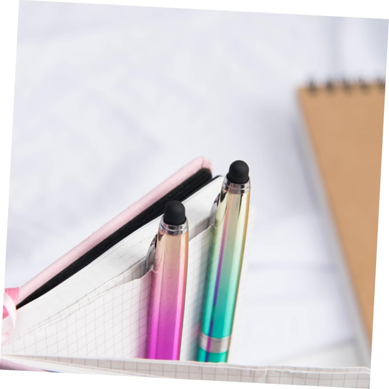 Lurrose Penna Sfera Metallo Con Colore Sfumato Penna Sfera Creativa Per Ufficio e Scuola Scrittura e Rapida Asciugatura Design Elegante e Portatile Gradiente Rosso - Image 9