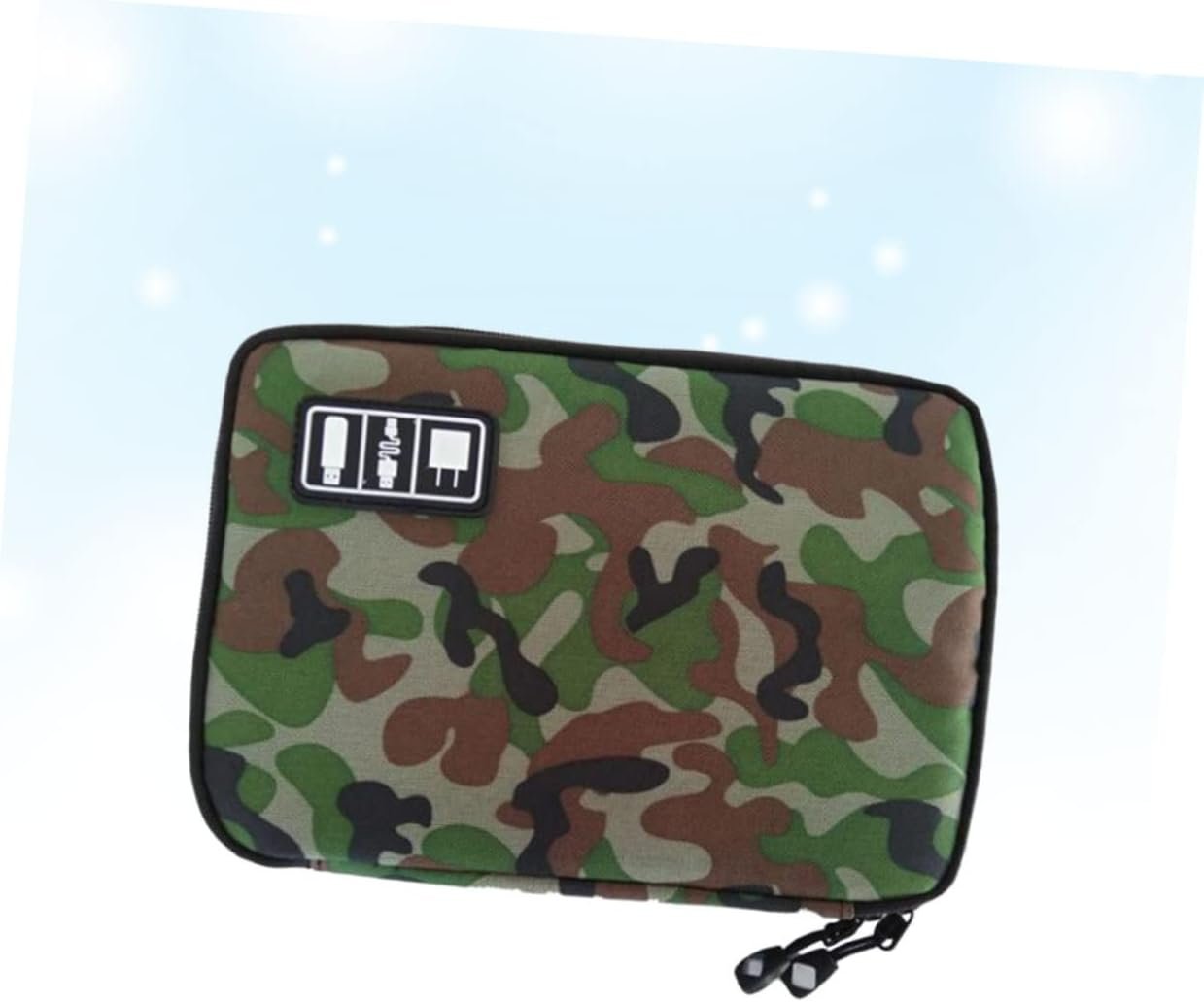 Hemobllo 2strato Borsa Organizzatrice Elettronica Strati Per Cavi e Gadget Digitali Custodia Da Viaggio Camouflage Verde Per Accessori Elettronici - Image 5