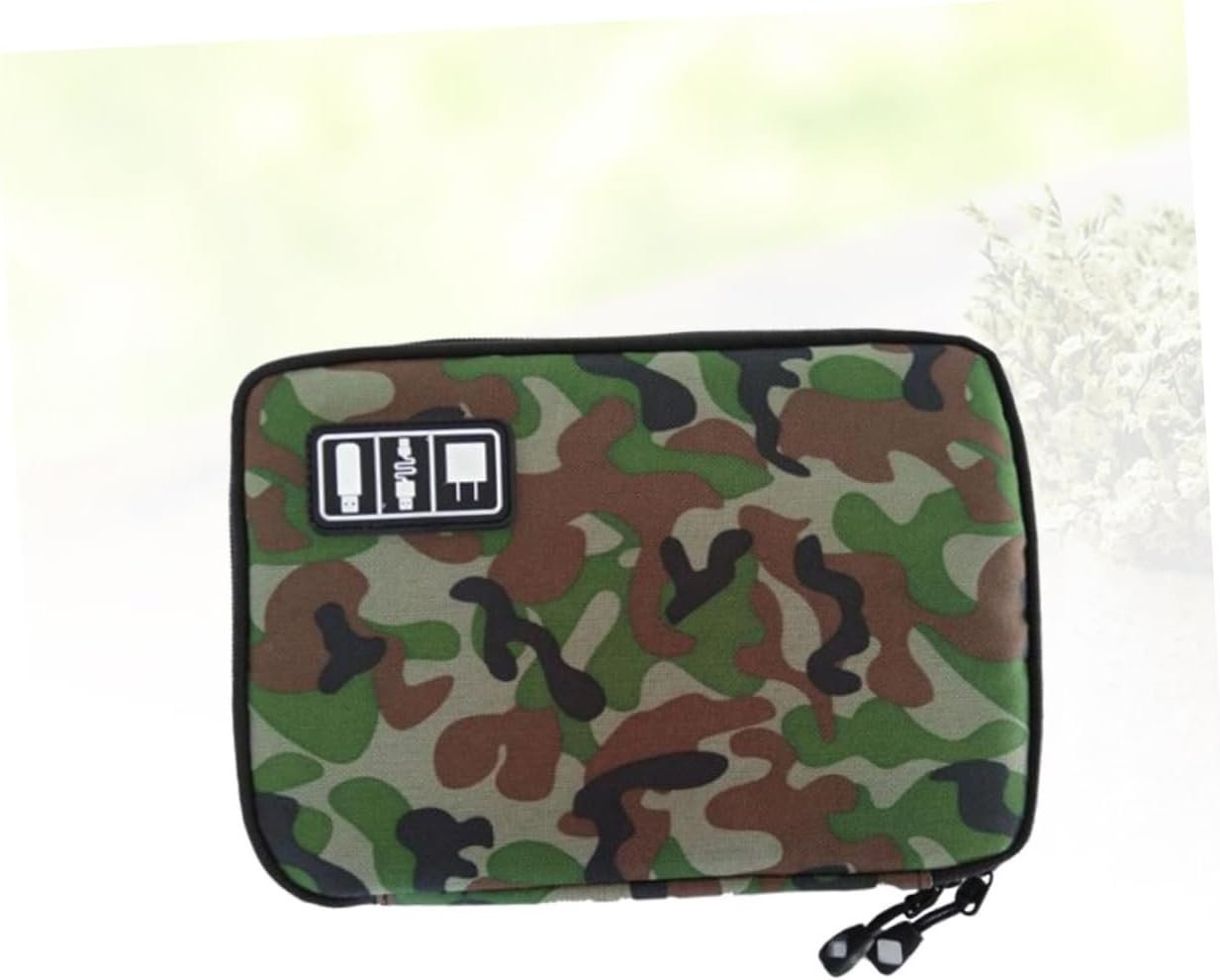 Hemobllo 2strato Borsa Organizzatrice Elettronica Strati Per Cavi e Gadget Digitali Custodia Da Viaggio Camouflage Verde Per Accessori Elettronici - Image 8