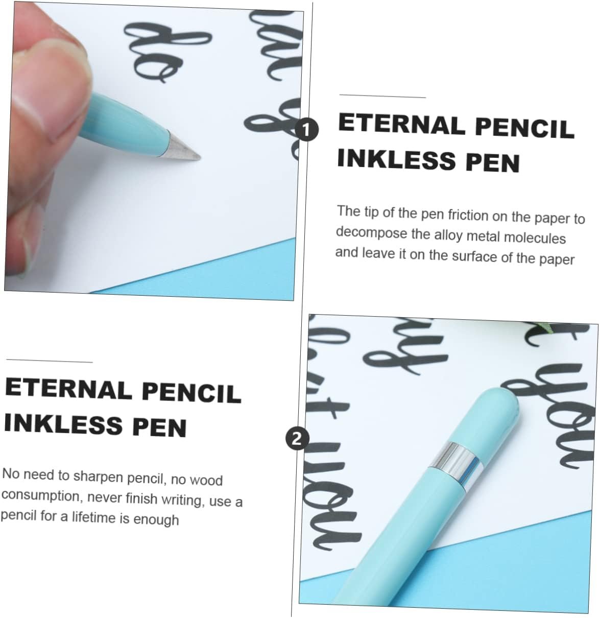 NUOBESTY matite meccaniche matite automatiche che disegnano matite senza per shool da ufficio azzurro - Image 7