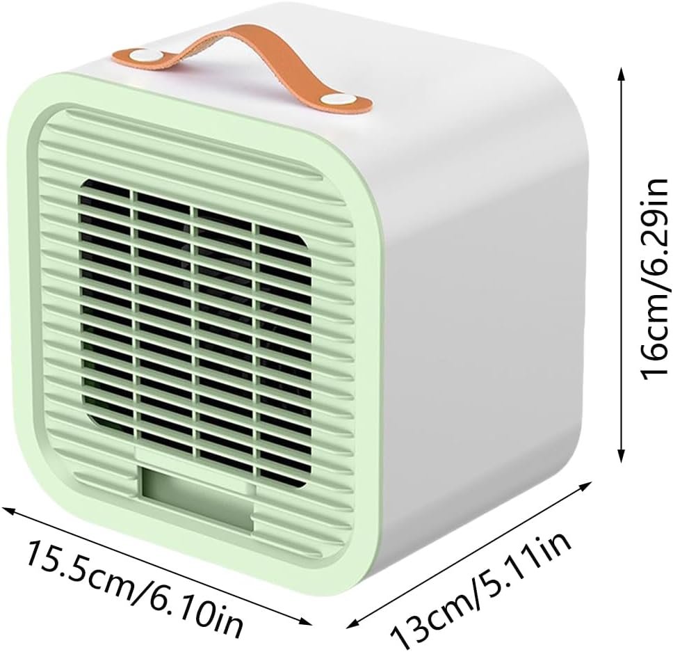 Ventilatore per condizionatore d'aria, raffreddamento personale, 15,5 x 13 x 16 cm, design ricaricabile con 3 velocità, gadget ad alta efficienza energetica, raffreddamento 'aria da campeggio per - Image 2
