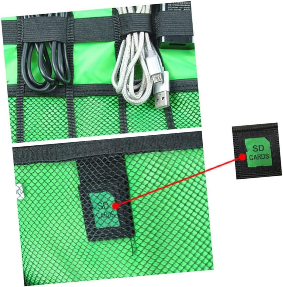 Hemobllo 2strato Borsa Organizzatrice Elettronica Strati Per Cavi e Gadget Digitali Custodia Da Viaggio Camouflage Verde Per Accessori Elettronici - Image 4