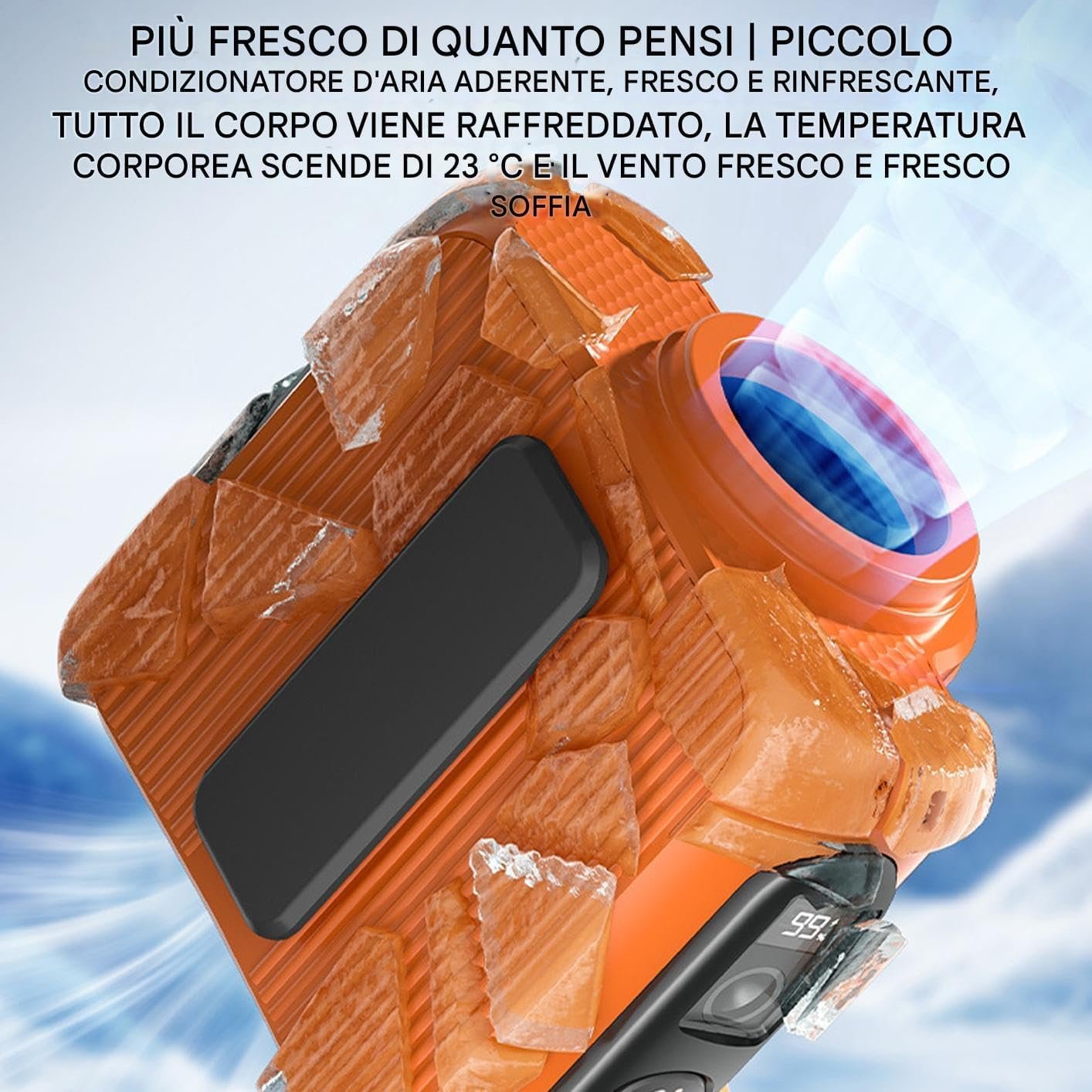 Ventola di raffreddamento della camicia indossabile - ricaricabile sotto i vestiti, dispositivo di raffreddamento personale leggero | Unità di flusso d'aria esterno multifunzionale, gadget USB compatt - Image 4