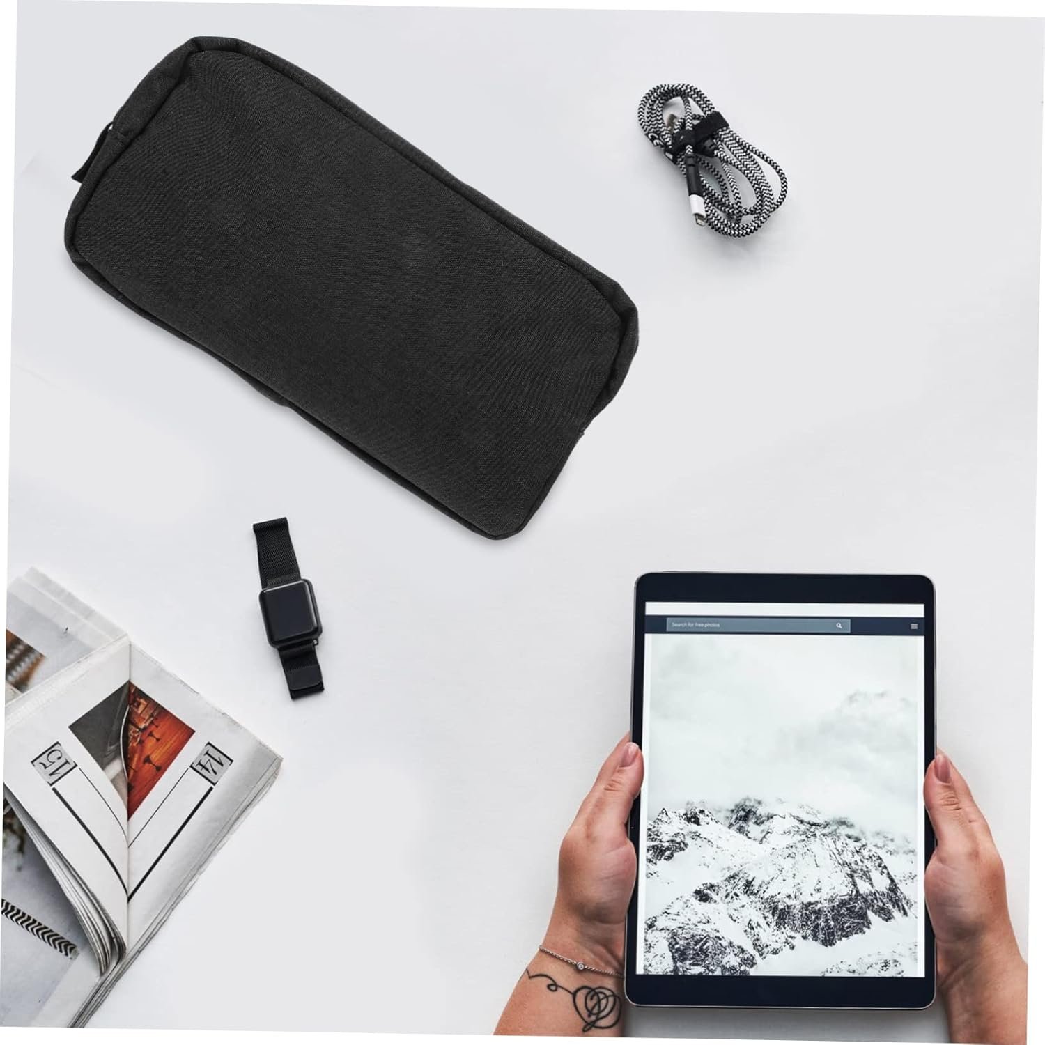 POPETPOP 2 pezzi Organizer Accessori Elettronici in Compatta Viaggio per Custodia e Protezione Gadget Digitali Portatutto e Resistente e Auto - Image 3