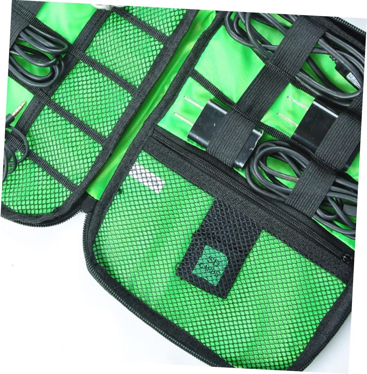 Hemobllo 2strato Borsa Organizzatrice Elettronica Strati Per Cavi e Gadget Digitali Custodia Da Viaggio Camouflage Verde Per Accessori Elettronici - Image 9