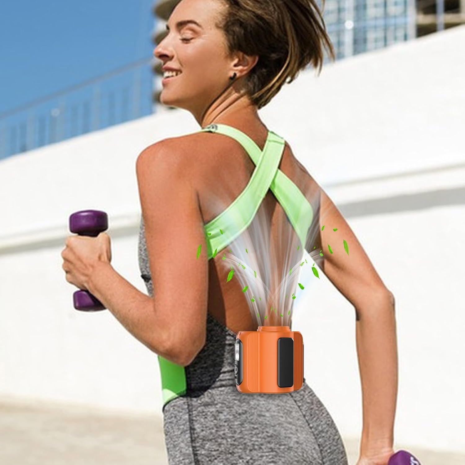 Ventola di raffreddamento della camicia indossabile - ricaricabile sotto i vestiti, dispositivo di raffreddamento personale leggero | Unità di flusso d'aria esterno multifunzionale, gadget USB compatt - Image 9